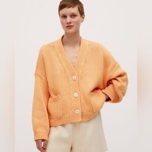 Babaa cardigan no 22 in cantaloupe cotton